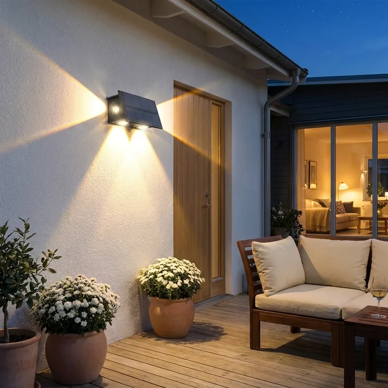 Euroselle Solar Outdoor Wall Light With IP65 Waterproof ABS Smart Sensor