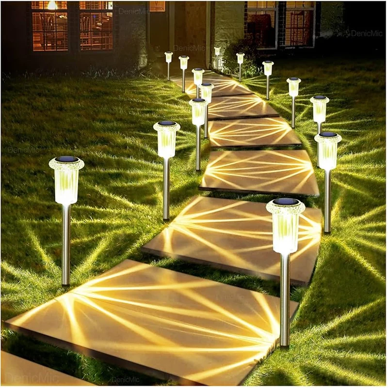 Euroselle Solar Pathway LED Lights Cool White, Weather Resistant, Solar Powered