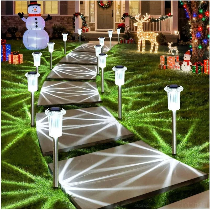 Euroselle Solar Pathway LED Lights Cool White, Weather Resistant, Solar Powered