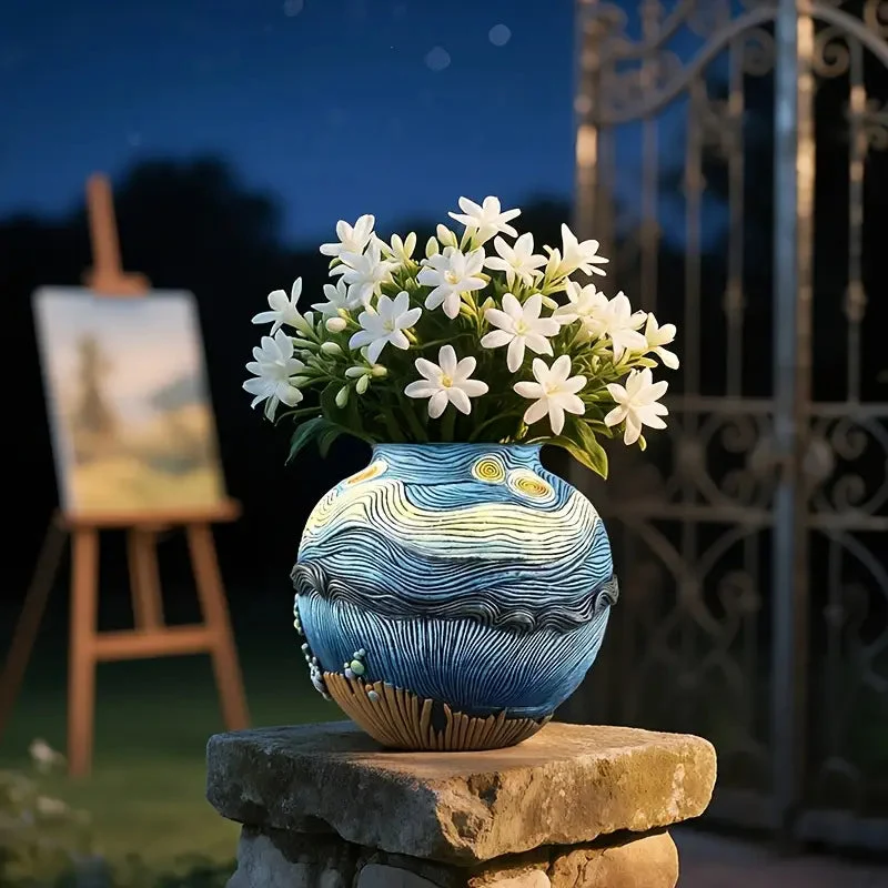 Euroselle Van Gogh Inspired Handcrafted Vase For Elegant Home Decor