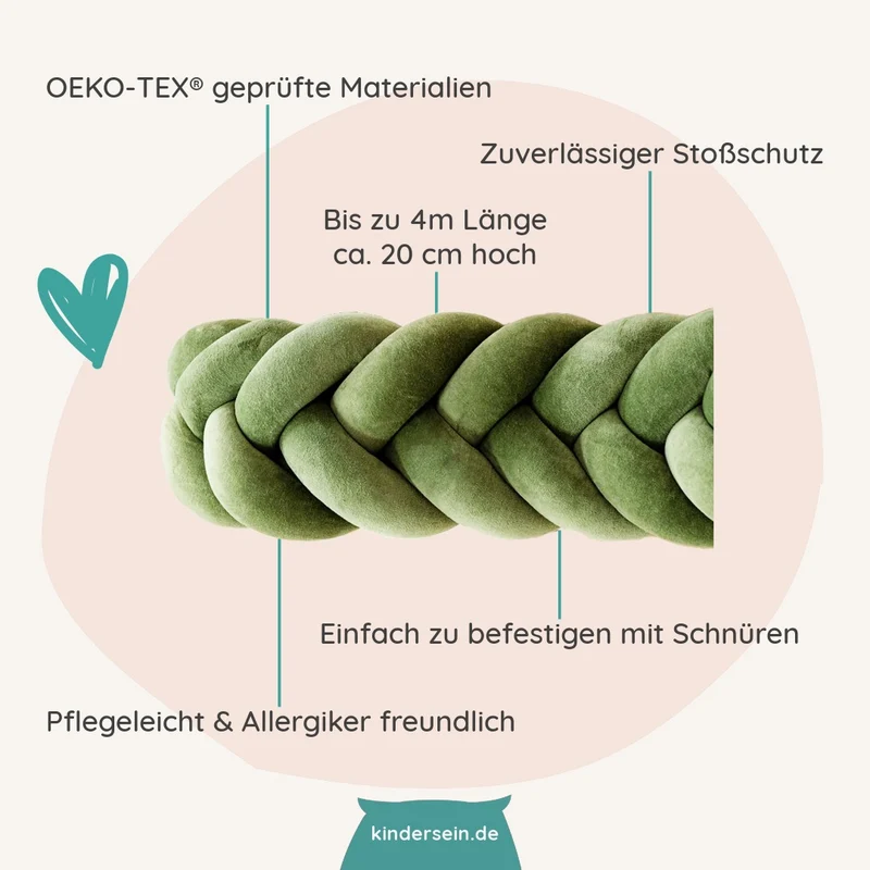 Geflochtene Bettschlange Karo