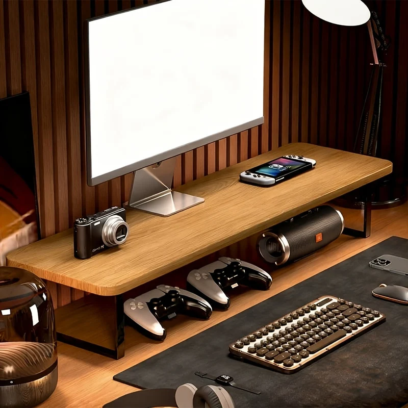 Euroselle Elevated Monitor Stand for Ergonomic, Space Saving Workspace
