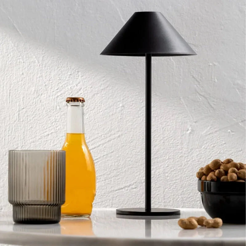 Euroselle Cordless Table Lamp With Metal And Acrylic, 3W Integrated LED, Touch Dimmable