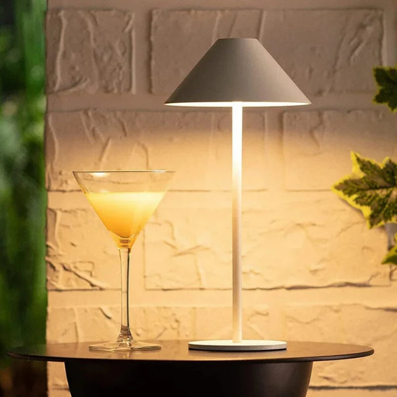 Euroselle Cordless Table Lamp With Metal And Acrylic, 3W Integrated LED, Touch Dimmable