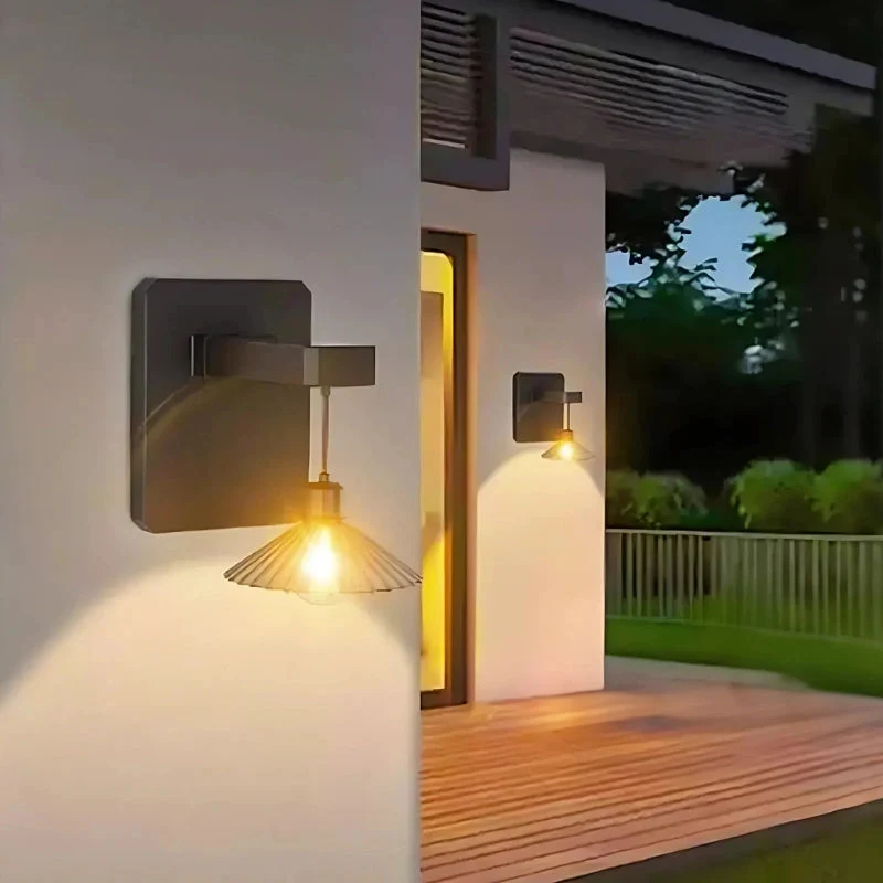 Solar Wall Light Stainless Steel ABS Dusk Sensor Warm White Outdoor Euroselle