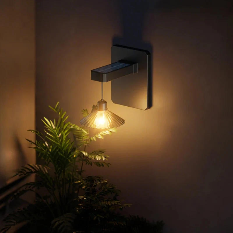 Solar Wall Light Stainless Steel ABS Dusk Sensor Warm White Outdoor Euroselle