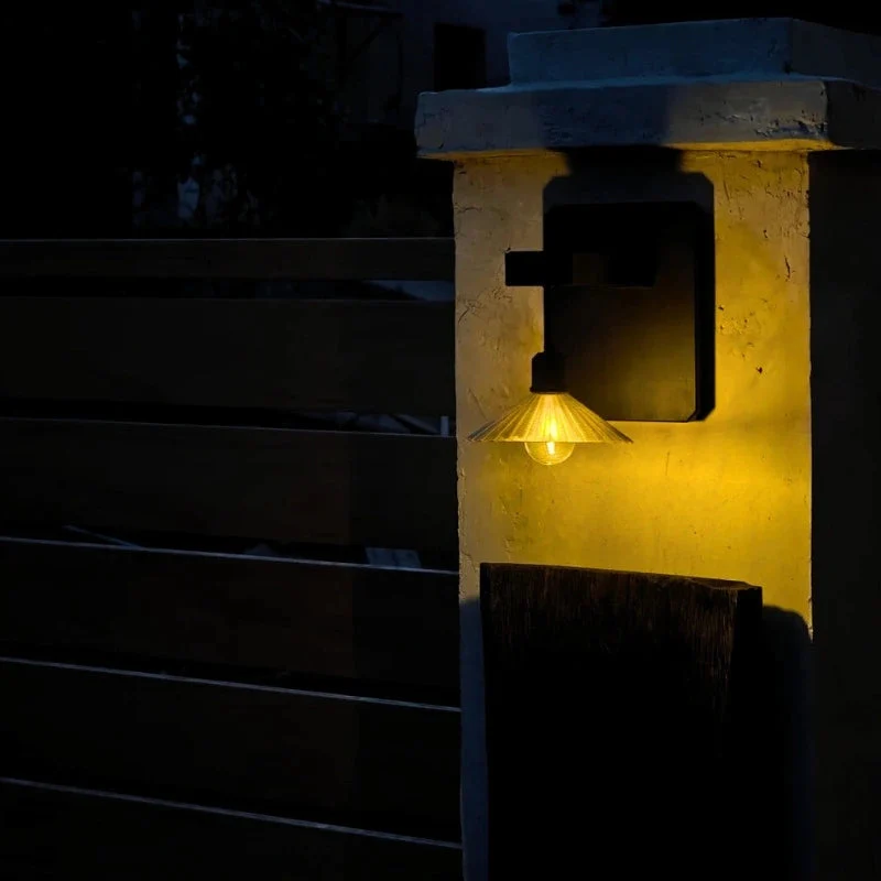 Solar Wall Light Stainless Steel ABS Dusk Sensor Warm White Outdoor Euroselle