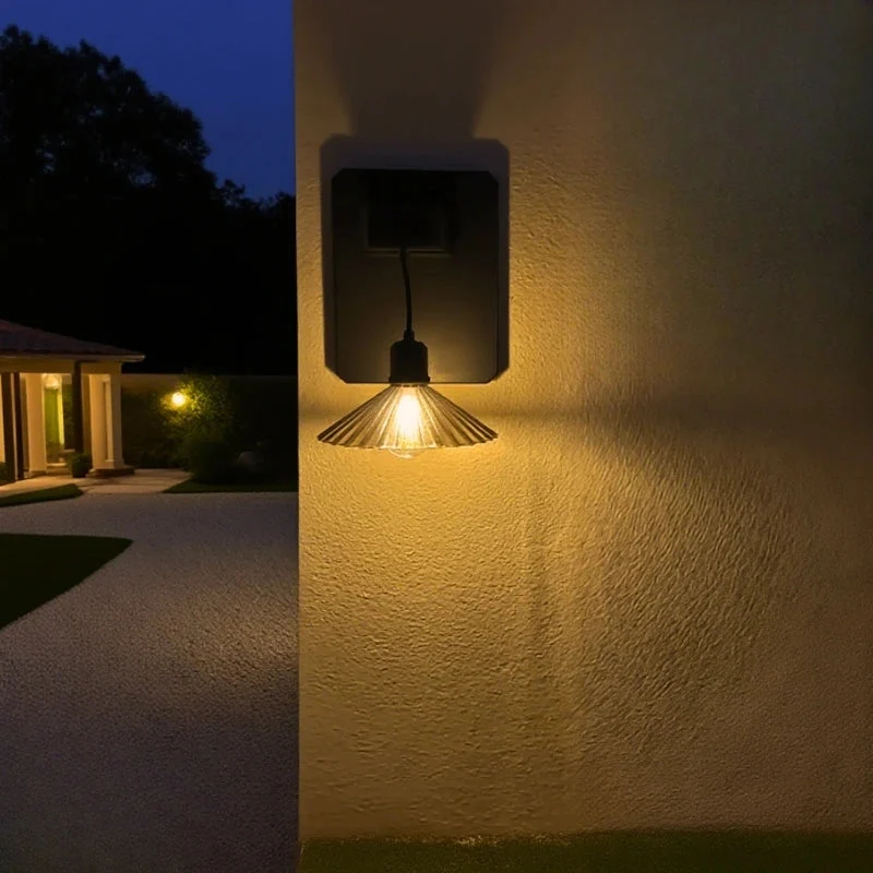 Solar Wall Light Stainless Steel ABS Dusk Sensor Warm White Outdoor Euroselle
