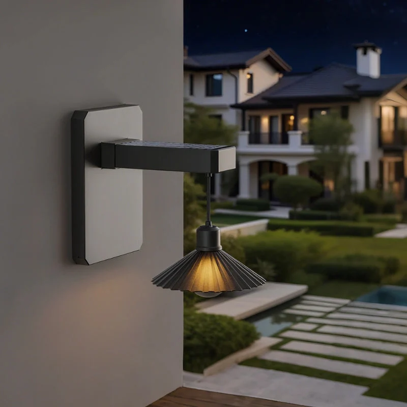 Solar Wall Light Stainless Steel ABS Dusk Sensor Warm White Outdoor Euroselle