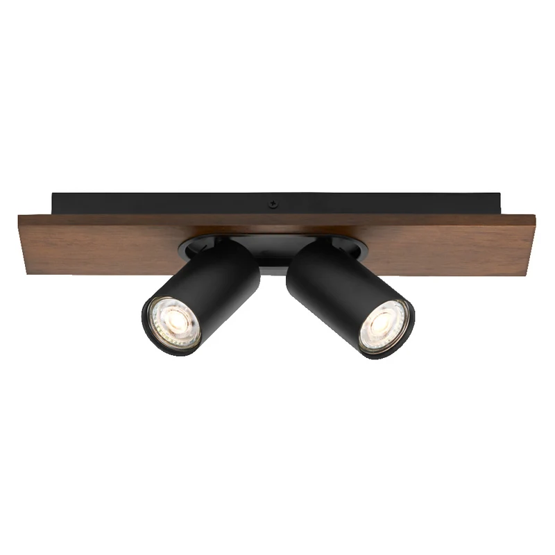 OSRAM DECOR SPOT MERCURY Deckenleuchte, 2 x 3,4W, Holzoptik, schwarz