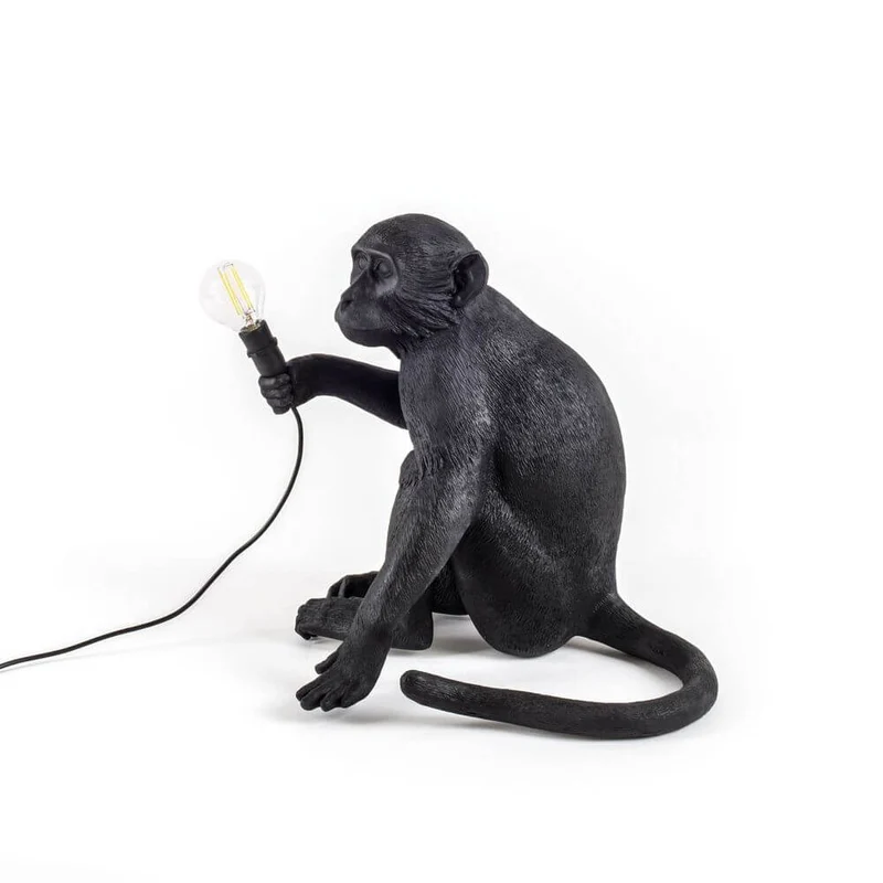 Seletti Monkey Lamp Dekoleuchte Outdoor sitzend Schwarz