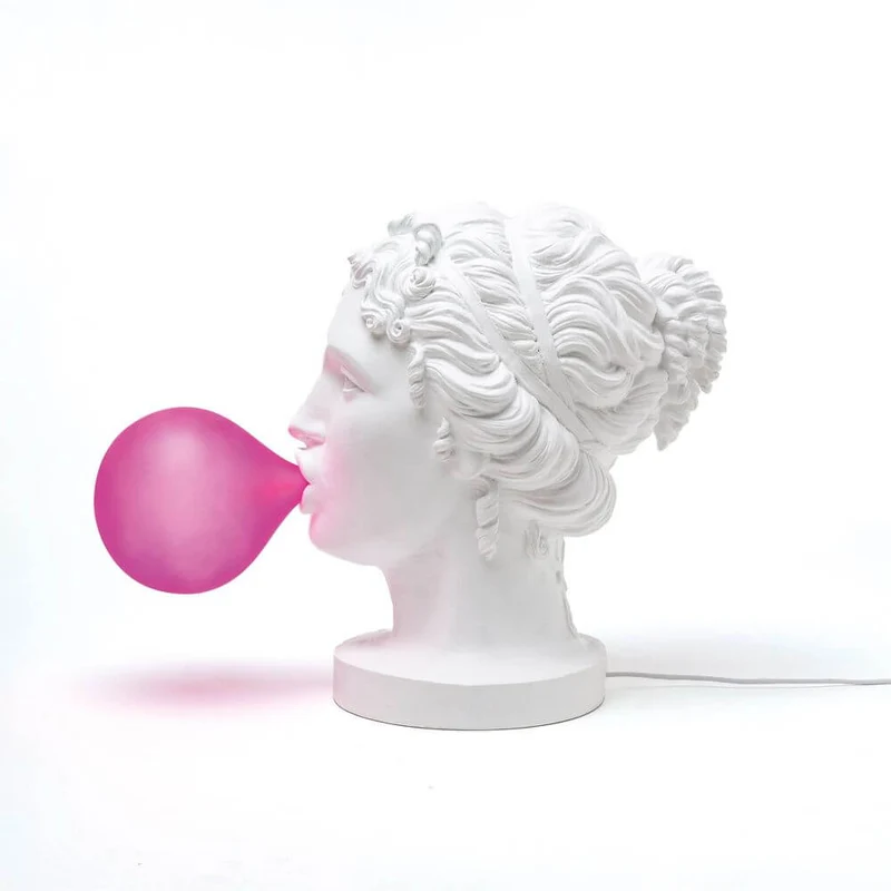 Seletti Grace LED-Tischleuchte Weiß, Pink