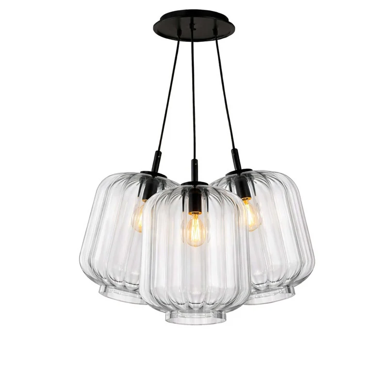 s.luce Velo Cluster Glas-Pendelleuchte 3-flammig 3x25cm