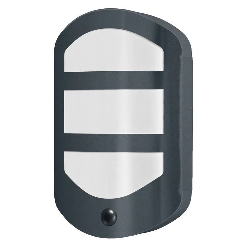OSRAM ENDURA Style Plate Wall Sensor, Außenwandleuchte Dunkelgrau, 12,5W, 630lm, 3000K, IP44, Bewegungssensor