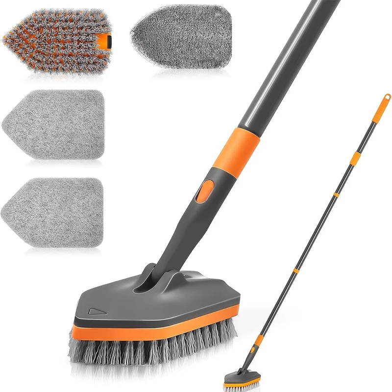 Euroselle Detachable Bathroom Brush With Dual Bristles For Floors And Tiles