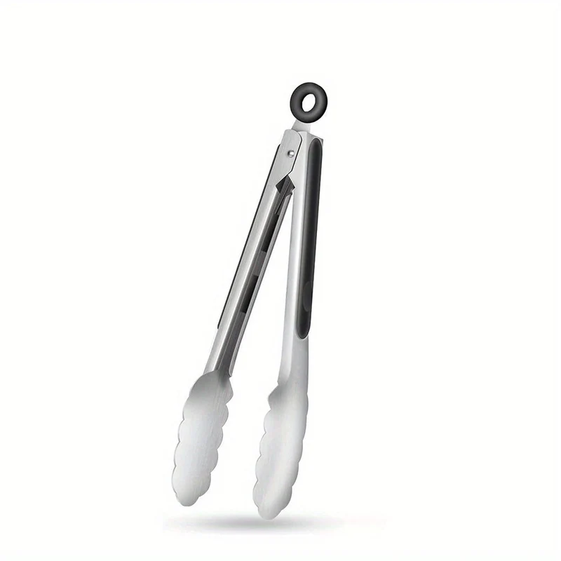Euroselle Stainless Steel Kitchen Tongs With Silicone Grip And Locking Mechanism
