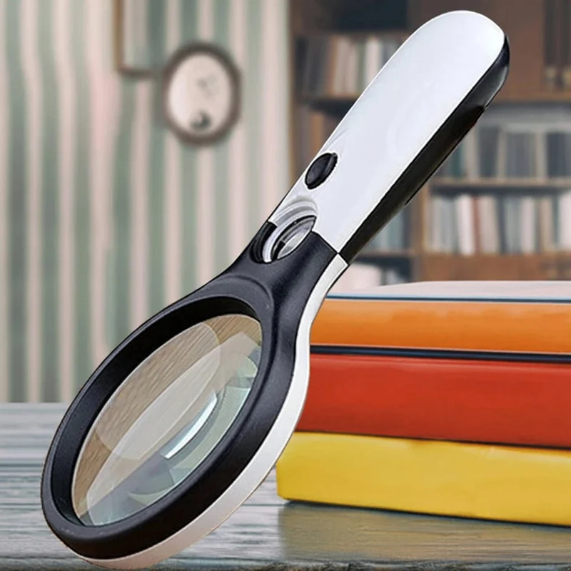 45x Handheld Magnifying Glass With LED Light For Precise Reading And Detailed Inspection Euroselle