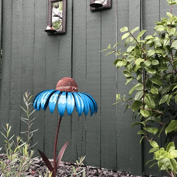 Euroselle Coneflower Metal Bird Feeder Durable Weatherproof Design