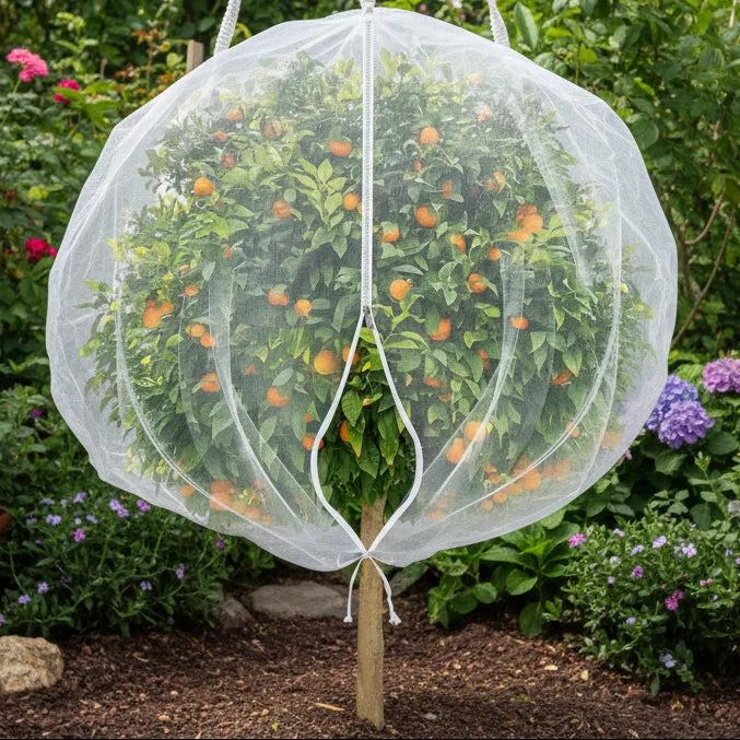 Euroselle Drawstring Fruit Tree Mesh Net Bags Breathable Fruit Protection