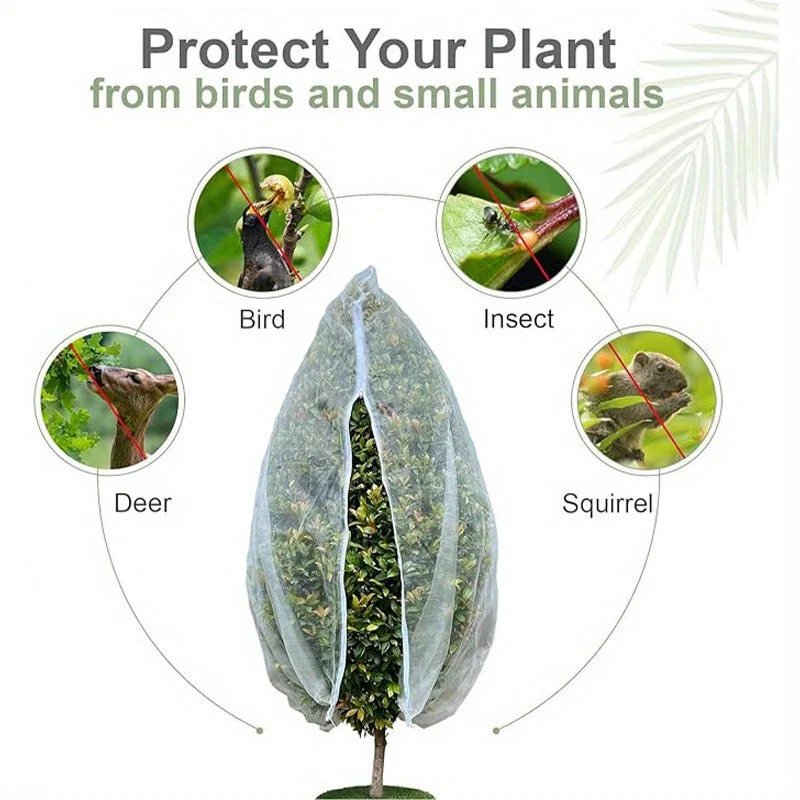 Euroselle Drawstring Fruit Tree Mesh Net Bags Breathable Fruit Protection