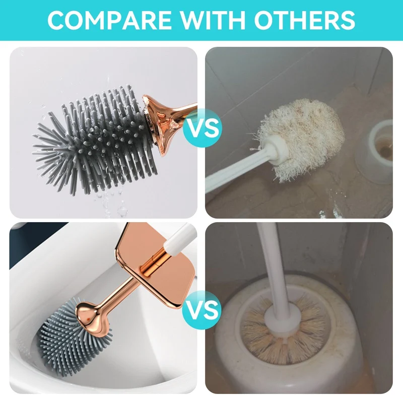 Euroselle Modern Bathroom Cleaning Brush With Durable Holder