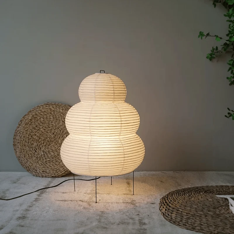 Euroselle Floor Lamp With Rice Paper Shade White Tripod Stand Adjustable Indoor Lighting