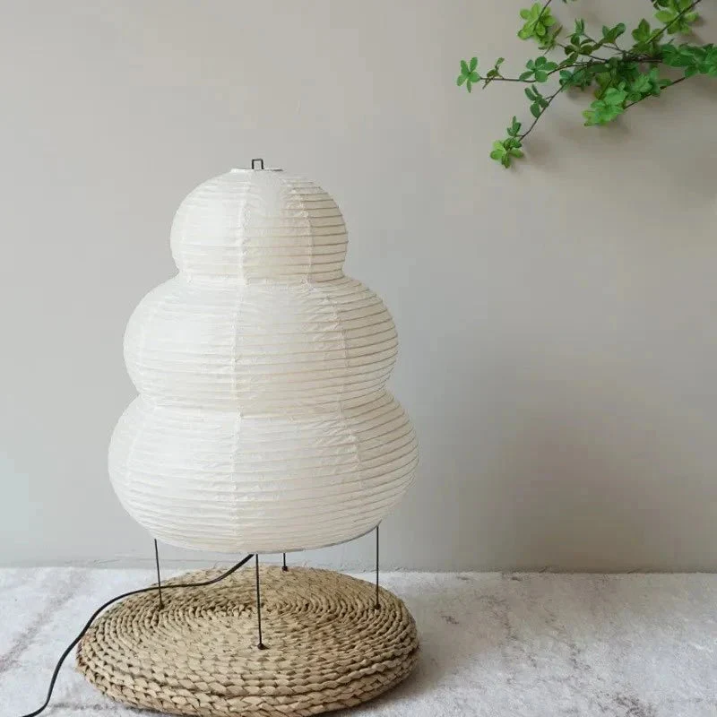Euroselle Floor Lamp With Rice Paper Shade White Tripod Stand Adjustable Indoor Lighting