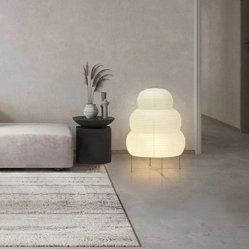 Euroselle Floor Lamp With Rice Paper Shade White Tripod Stand Adjustable Indoor Lighting