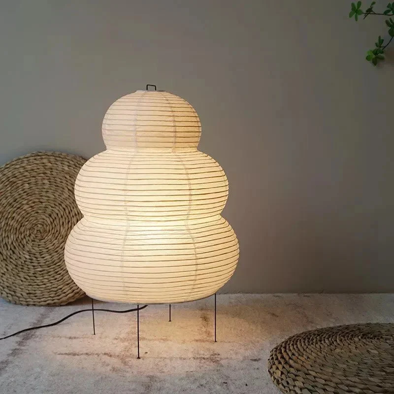 Euroselle Floor Lamp With Rice Paper Shade White Tripod Stand Adjustable Indoor Lighting