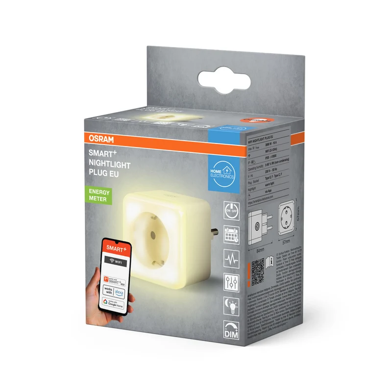 OSRAM Wifi SMART+ NIGHTLIGHT Plug EU Funksteckdose & Nachtlicht Weiß