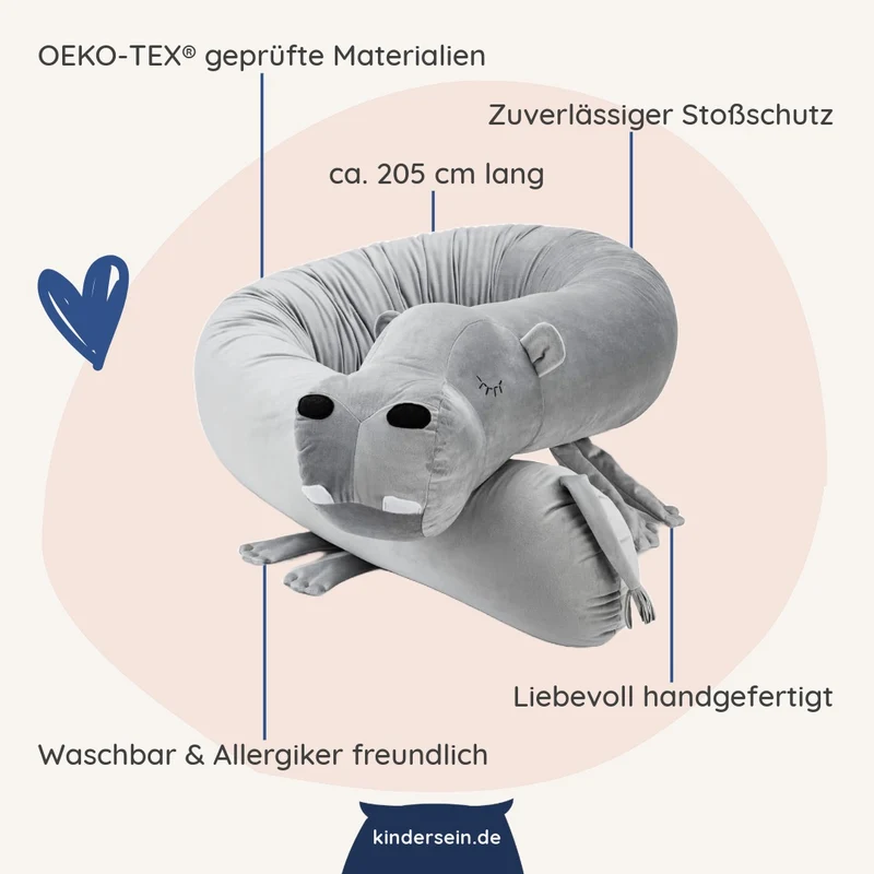 Bettschlange & Spielkissen Pippo das Hippo