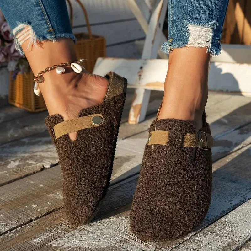 Euroselle Sheep Wool Slippers For Cozy Indoor Winter Warmth