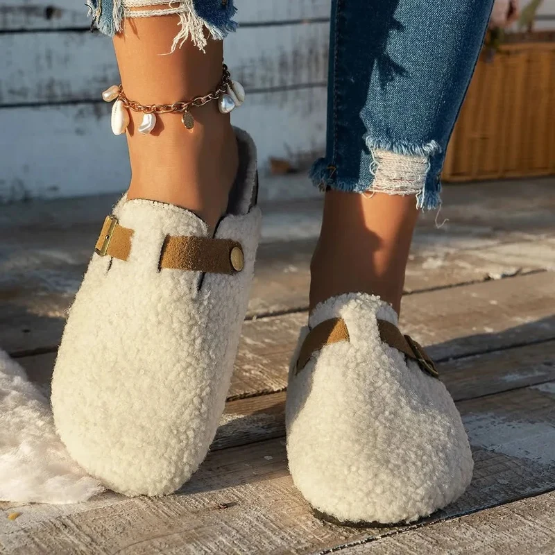 Euroselle Sheep Wool Slippers For Cozy Indoor Winter Warmth
