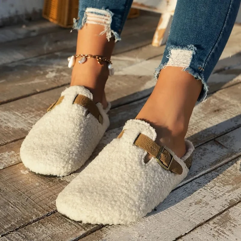 Euroselle Sheep Wool Slippers For Cozy Indoor Winter Warmth