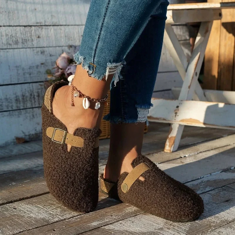Euroselle Sheep Wool Slippers For Cozy Indoor Winter Warmth