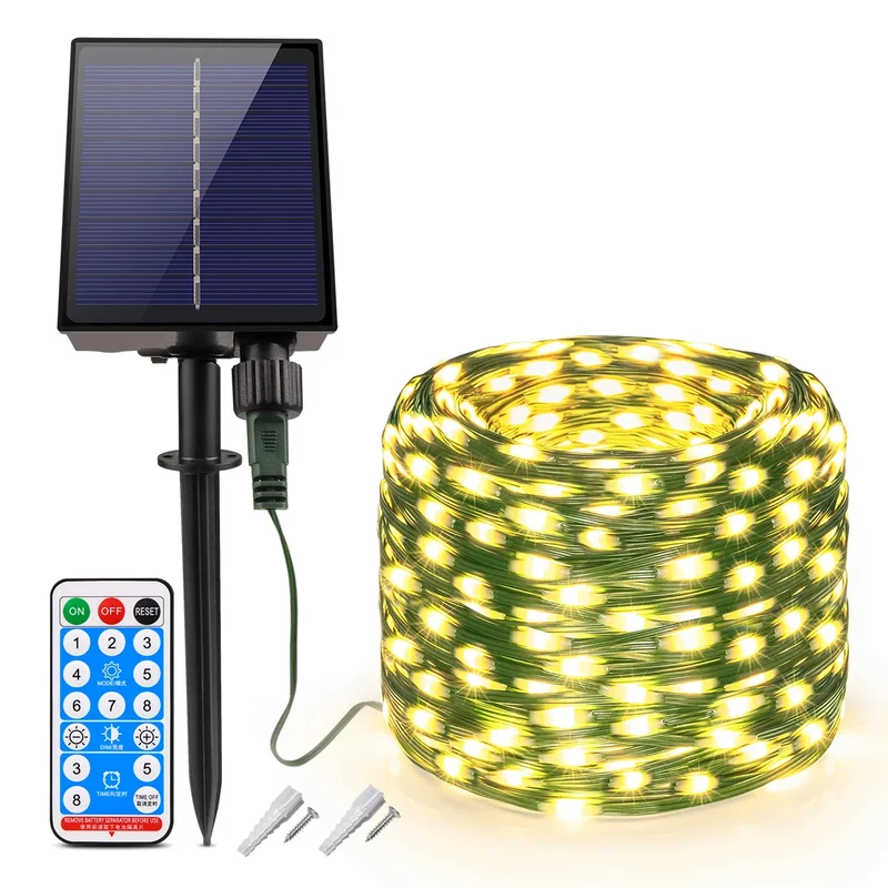 Euroselle 100M Solar Fairy Lights With Remote Control And 8 Modes