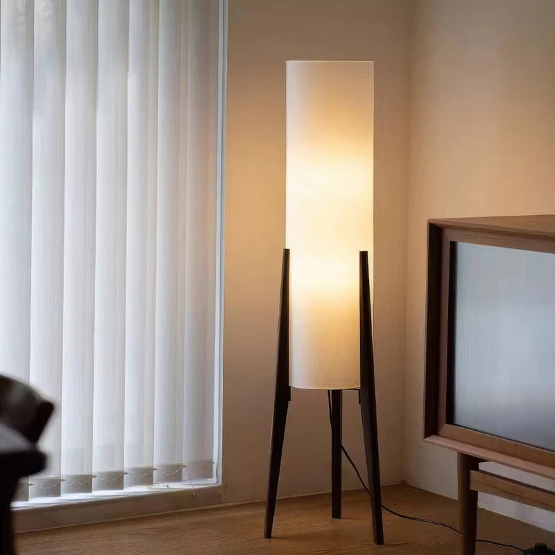 Euroselle Nordic Walnut Floor Lamp With Dimmable LED