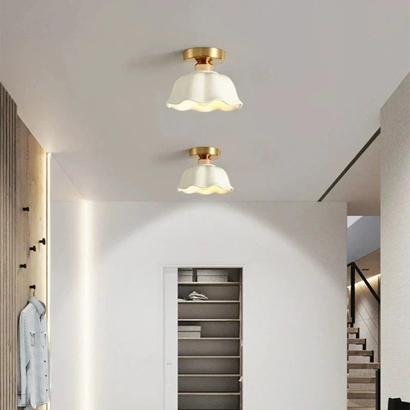 Euroselle Glass Pendant Lamp With Ceramic Shade For Modern Lighting