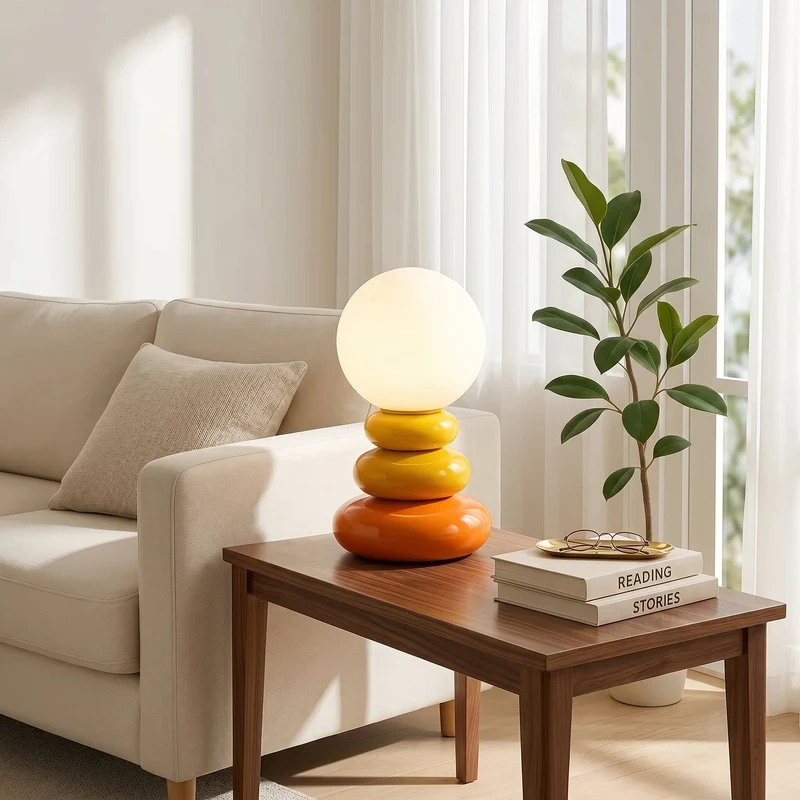 Euroselle Ceramic USB Powered LED Table Lamp For Bedside Or Desk Lighting