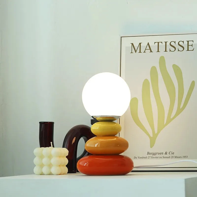 Euroselle Ceramic USB Powered LED Table Lamp For Bedside Or Desk Lighting