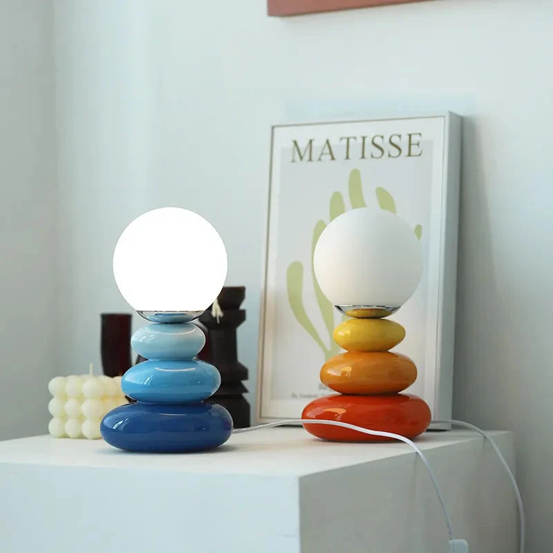 Euroselle Ceramic USB Powered LED Table Lamp For Bedside Or Desk Lighting