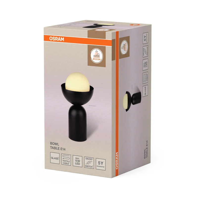 OSRAM DECOR Bowl Table E14 Tischleuchte Schwarz