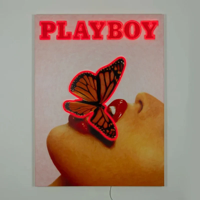 Playboy X Locomocean - Butterfly Cover (LED Neon) 90x120 cm
