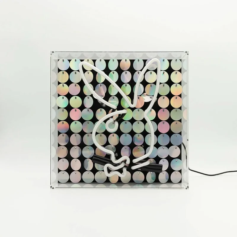 Playboy X Locomocean – Disco Bunny – Glas-Neon-Box-Schild