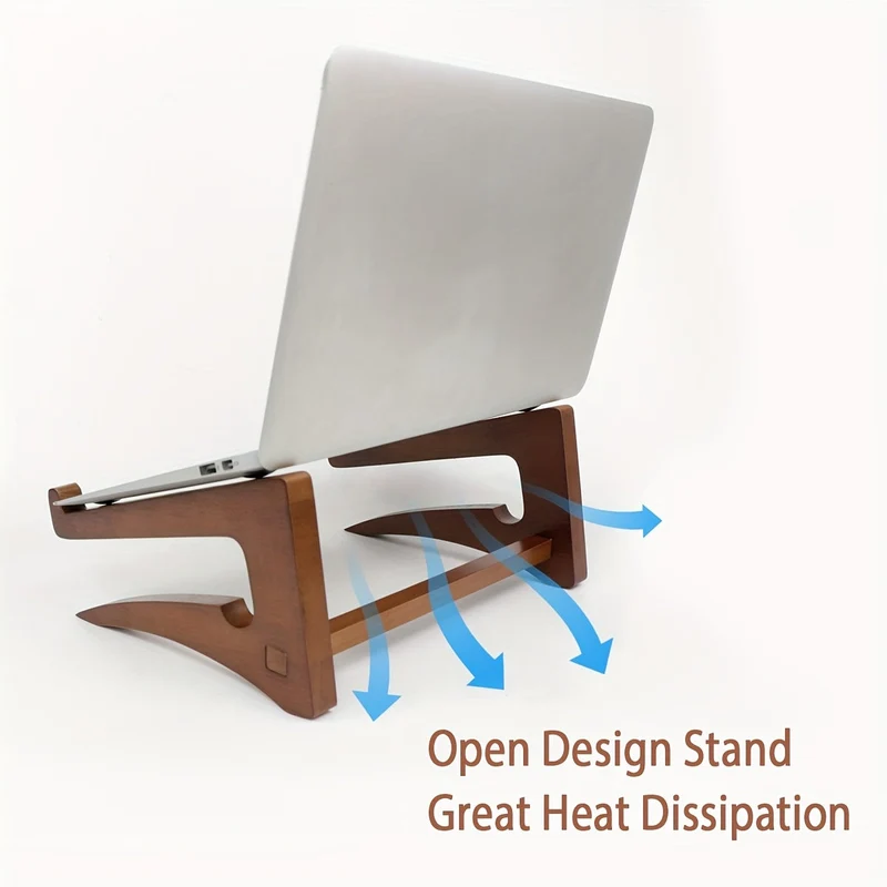 Euroselle Ergonomic Wooden Cooling Laptop Stand For Eye Level Viewing