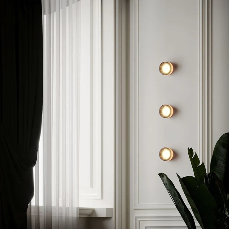 Euroselle Designer LED Wall Sconce With Dimple Glass For Modern Interiors
