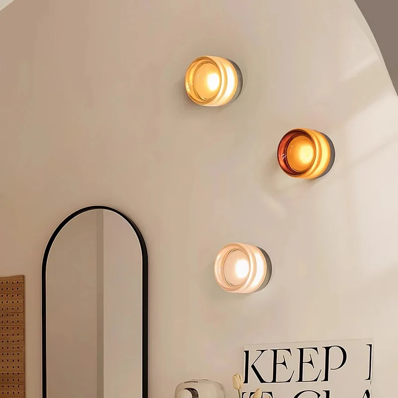 Euroselle Designer LED Wall Sconce With Dimple Glass For Modern Interiors