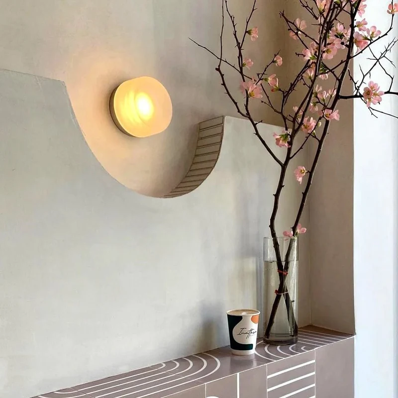 Euroselle Designer LED Wall Sconce With Dimple Glass For Modern Interiors