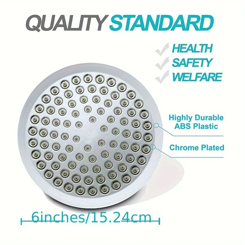 Euroselle Rain Shower Head Premium 1pc With Anti-Clog Nozzles And Adjustable Angles