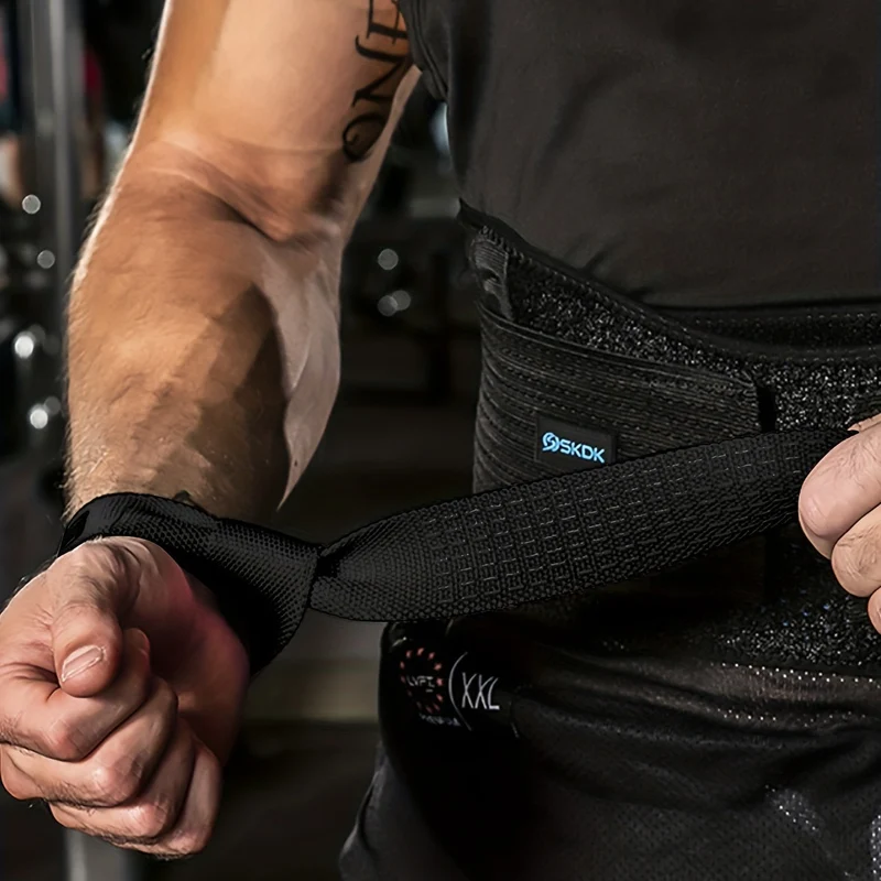 Euroselle Weightlifting Wrist Straps With Extra Hand Grip Support